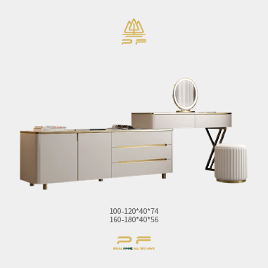 Minimal Luxe Storage Vanity MDNEE- Tidy Organizer Makeup Desk