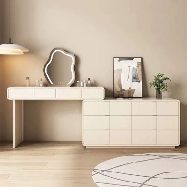 Soft Mist Slate Multi-Drawer Vanity Desk DNJKE - Elegant Home Makeup Desk