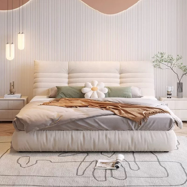 Cloud-Like Plush Upholstered Bed BDJEK - Cozy Bedroom Centerpiece