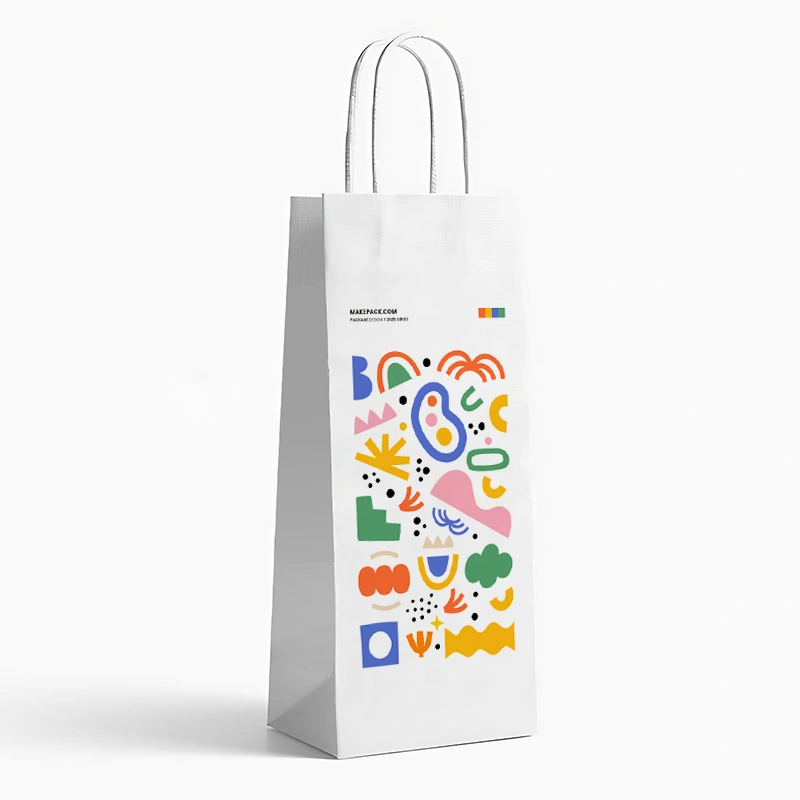 Paper Wine bottle bags with handles