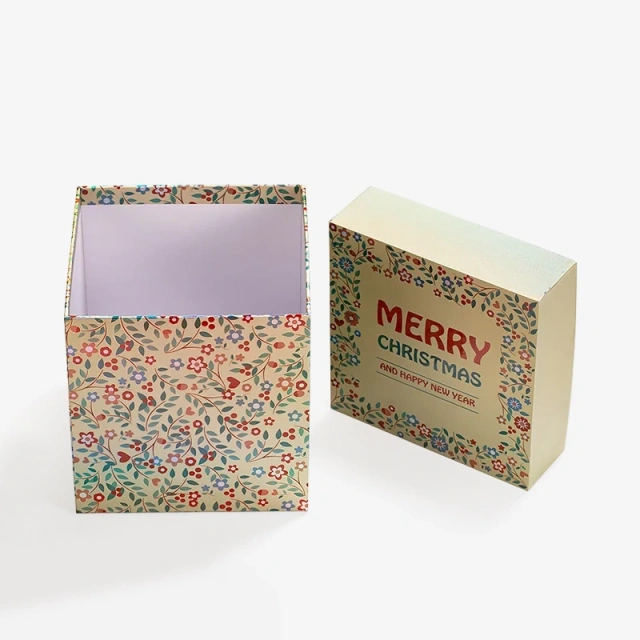 Christmas Flower Chocolate Lid and Base Box