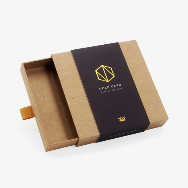 Kraft Drawer Sliding Card Packaging Box with Sleeve