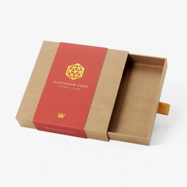 Kraft Drawer Sliding Card Packaging Box with Sleeve