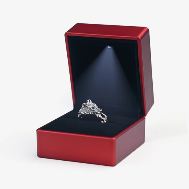 Mini Jewelry Box Leather Ring Rigid Boxes