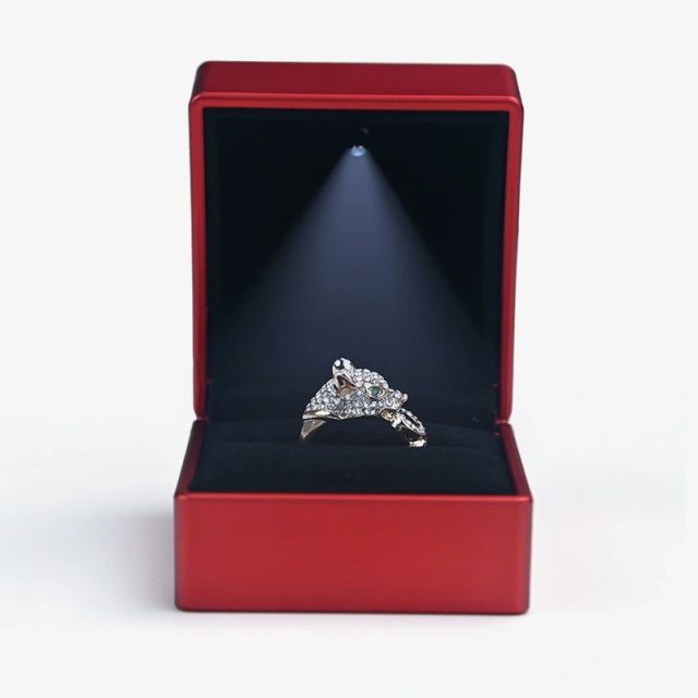 Mini Jewelry Box Leather Ring Rigid Boxes