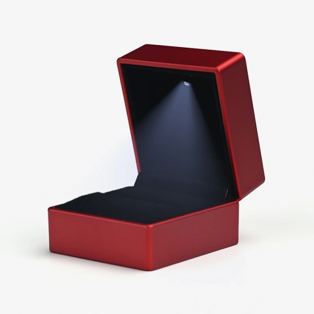 Mini Jewelry Box Leather Ring Rigid Boxes