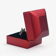 Mini Jewelry Box Leather Ring Rigid Boxes
