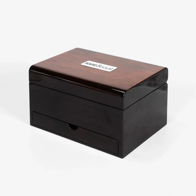 Laser Engraved Wood Jewelry Wooden Storage Flip Box