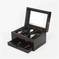 Laser Engraved Wood Jewelry Wooden Storage Flip Box