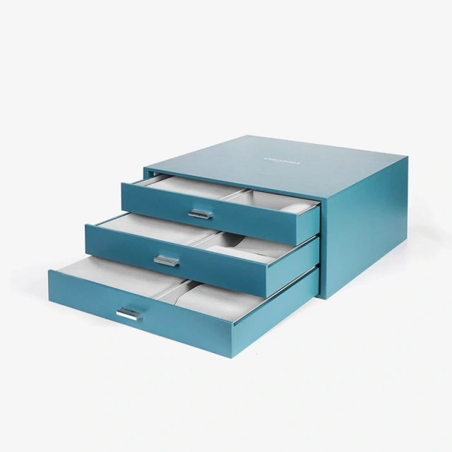 Luxury PU Leather Jewelry Box Organizer With Mirror Drawer