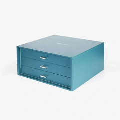 Luxury PU Leather Jewelry Box Organizer With Mirror Drawer
