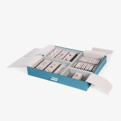 Luxury PU Leather Jewelry Box Organizer With Mirror Drawer