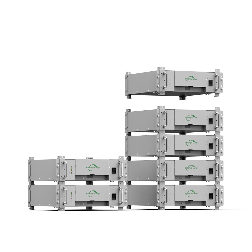 Batería de litio de 51,2 V y 100 Ah con equilibrio de celdas activo para almacenamiento de energía solar en hogares.,EnerShare,Batería de litio de 51,2 V y 100 Ah con balanceo activo de celdas para almacenamiento de energía solar en hogares.