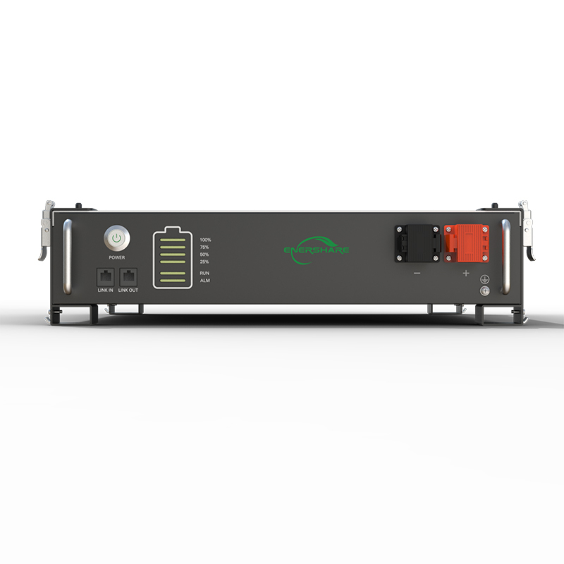 Sistema de almacenamiento de batería solar LifePO4 para montaje en rack residencial, paquete de batería de litio de 2U, 51,2 V y 100 Ah,EnerShare,Sistema de almacenamiento de batería solar LifePO4 para montaje en rack residencial, paquete de batería de litio de 2U, 51,2 V y 100 Ah