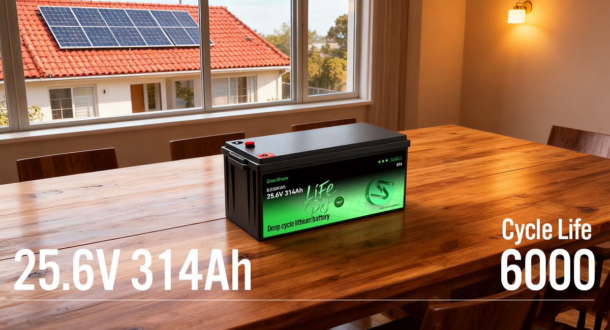  EnerShare 25.6V 314Ah 8.038KWh High-Performance LFP Lithium Battery