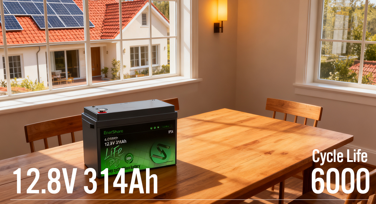EnerShare 12.8V 314ah High-Performance LFP Lithium Battery