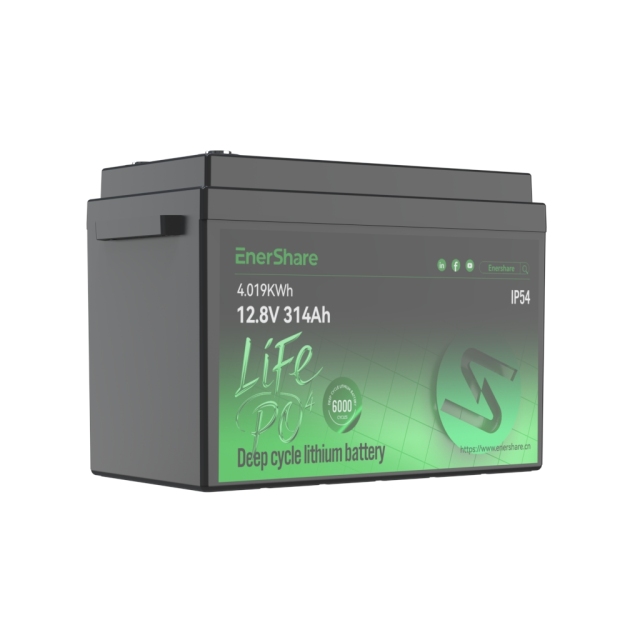 Batería de litio LFP de alto rendimiento EnerShare de 12,8 V, 314 Ah y 4,019 kWh: solución de reemplazo directo para baterías de plomo-ácido.,EnerShare,Batería de litio LFP de alto rendimiento EnerShare de 12,8 V, 314 Ah y 4,019 kWh: solución de reemplazo directo para baterías de plomo-ácido.
