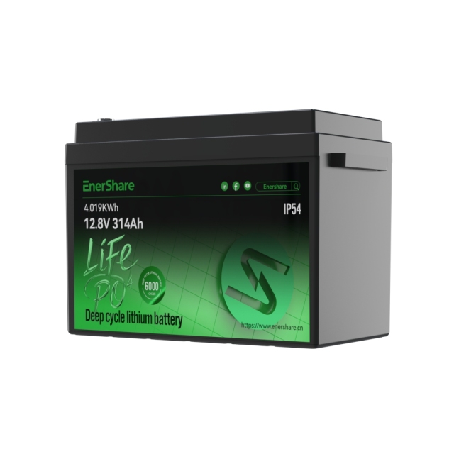 Batería de litio LFP de alto rendimiento EnerShare de 12,8 V, 314 Ah y 4,019 kWh: solución de reemplazo directo para baterías de plomo-ácido.,EnerShare,Batería de litio LFP de alto rendimiento EnerShare de 12,8 V, 314 Ah y 4,019 kWh: solución de reemplazo directo para baterías de plomo-ácido.
