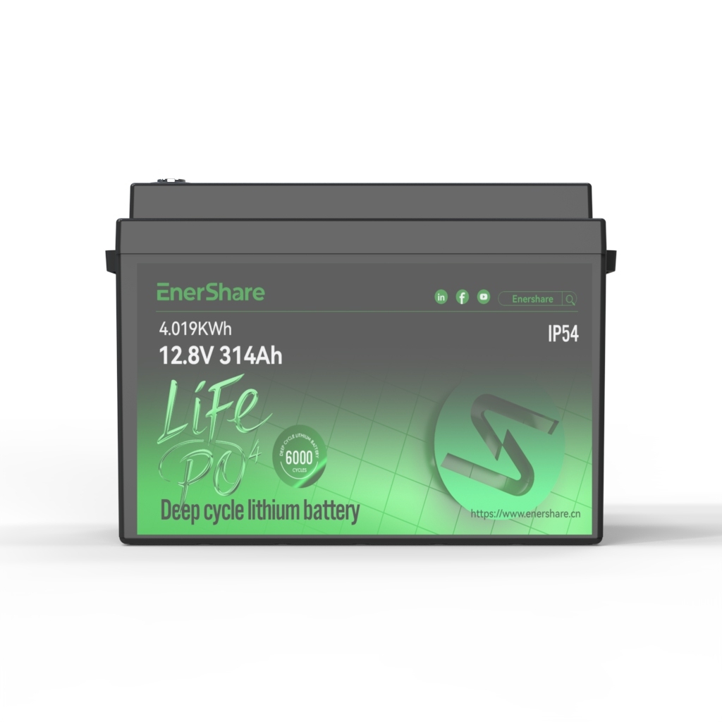 Batería de litio LFP de alto rendimiento EnerShare de 12,8 V, 314 Ah y 4,019 kWh: solución de reemplazo directo para baterías de plomo-ácido.,EnerShare,Batería de litio LFP de alto rendimiento EnerShare de 12,8 V, 314 Ah y 4,019 kWh: solución de reemplazo directo para baterías de plomo-ácido.