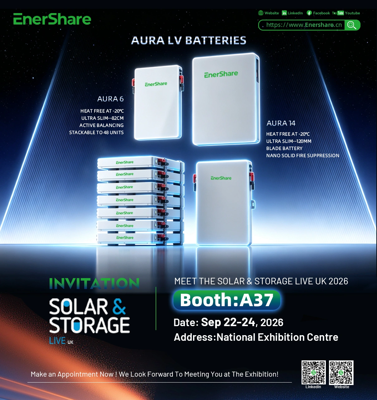 EnerShare Solar & Storage Live UK exhibition invitation poster