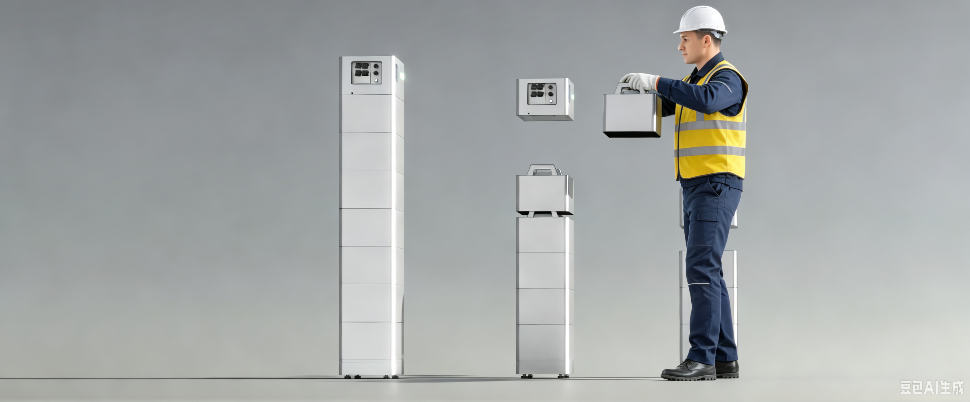 One-person stackable installation of battery packs under 36.5 kg
