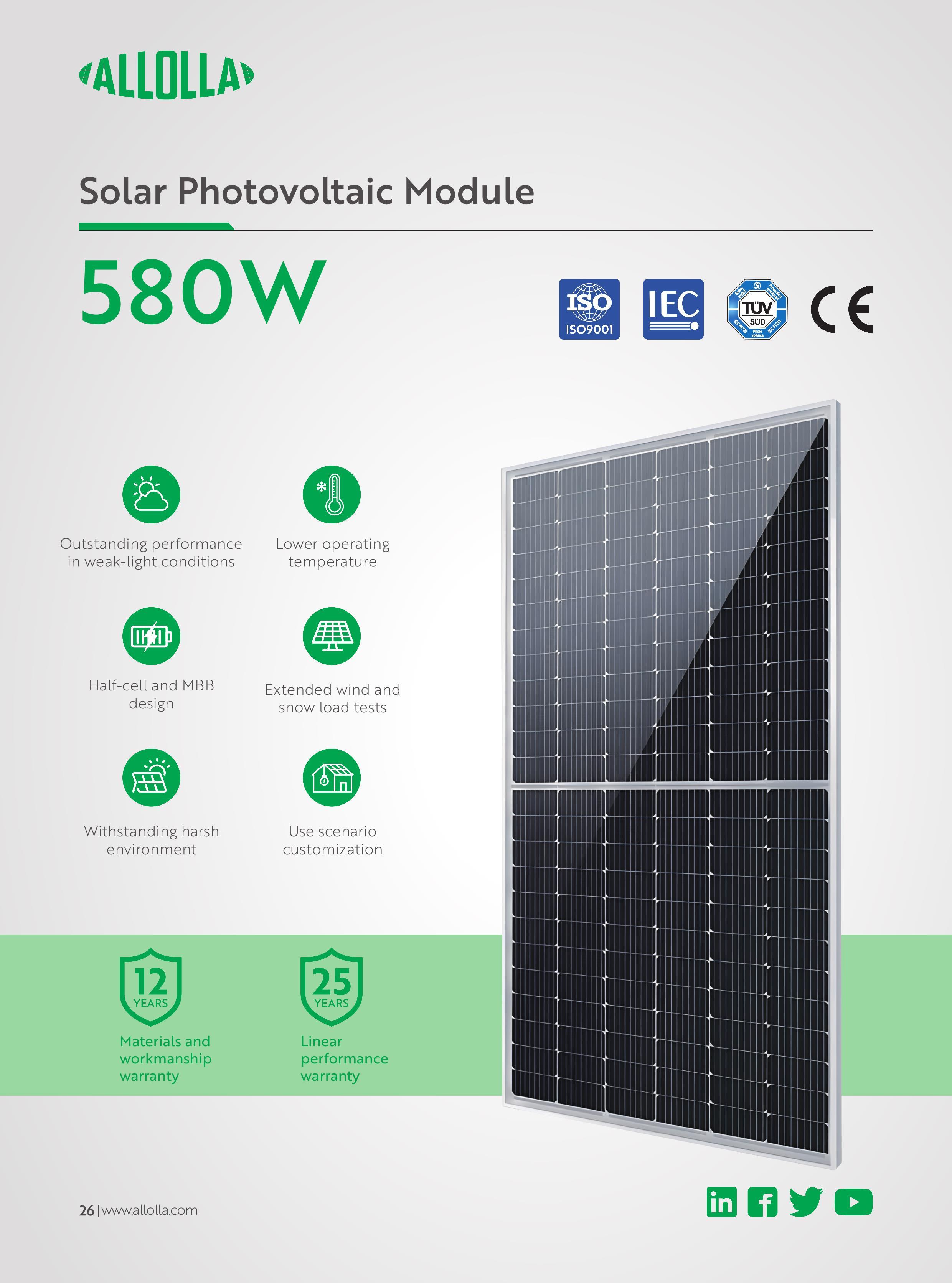 Solar Photovoltaic Module-580W