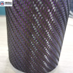 彩色3K 220克 金属丝碳纤维布 斜纹 紫/金/蓝/红色