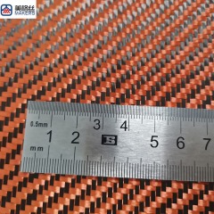 时尚个性化 3K 200克 斜纹混编碳纤维布 橙黑色