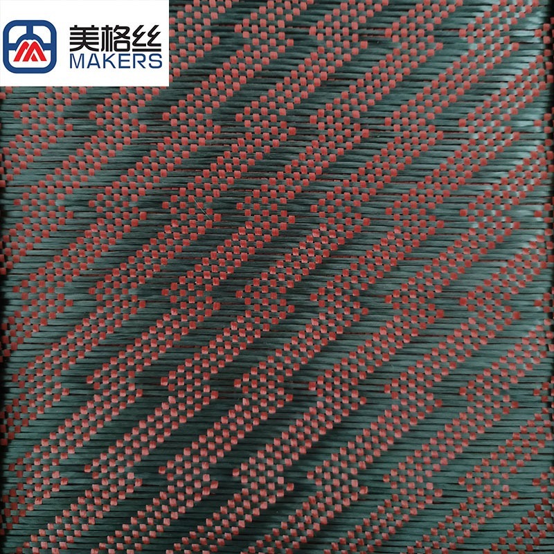3K 240克红色闪电纹碳纤芳纶混编布