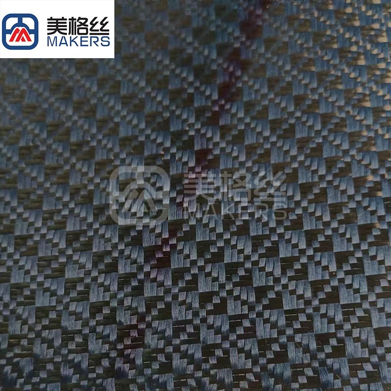 3K 240克蓝色碎花图案碳纤芳纶混编布