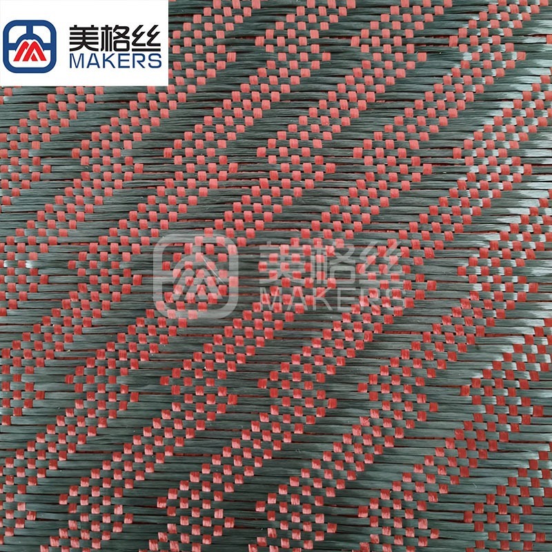 3K 240克红色闪电纹碳纤芳纶混编布