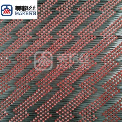3K 240克红色闪电纹碳纤芳纶混编布