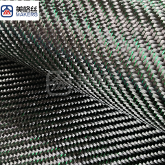 3K 240克斜纹绿色单根丝 金属丝碳纤维布