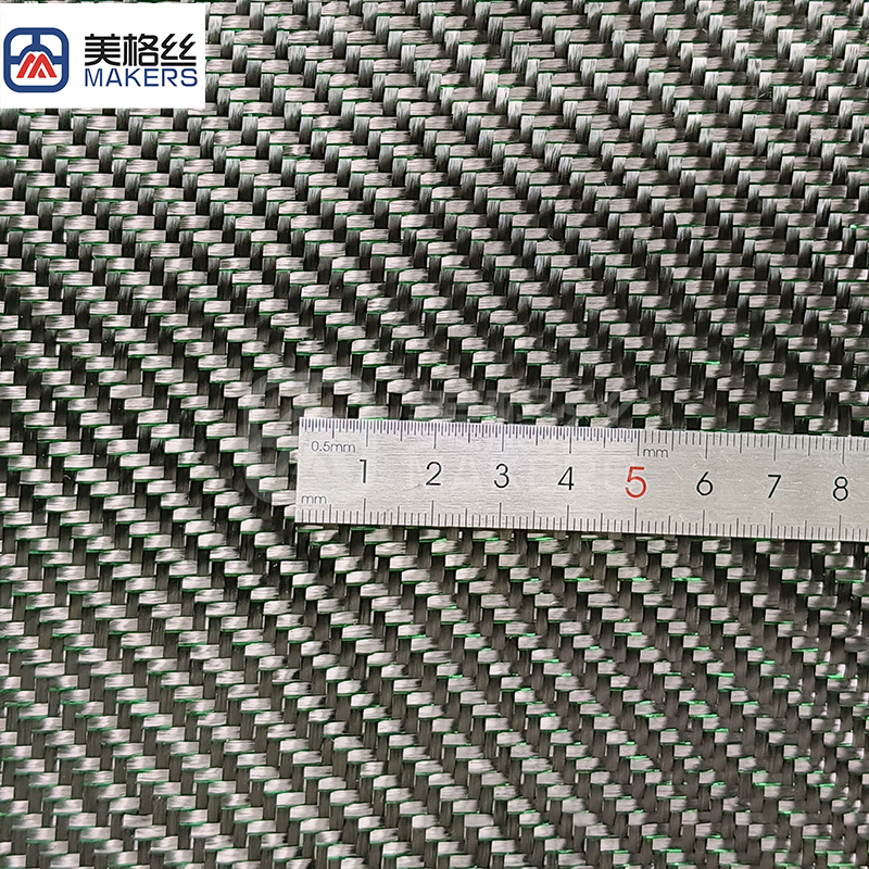 3K 240克斜纹绿色单根丝 金属丝碳纤维布