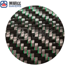 3K 240克斜纹绿色单根丝 金属丝碳纤维布