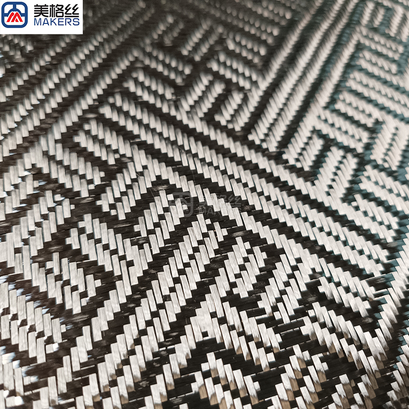 3K240克 黑色积木纹提花碳纤维布
