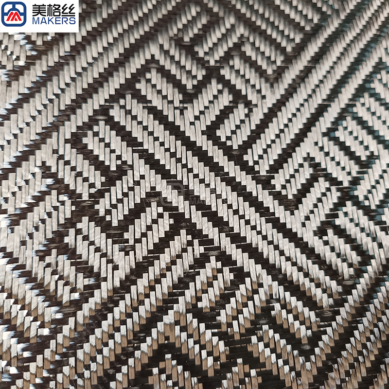 3K240克 黑色积木纹提花碳纤维布