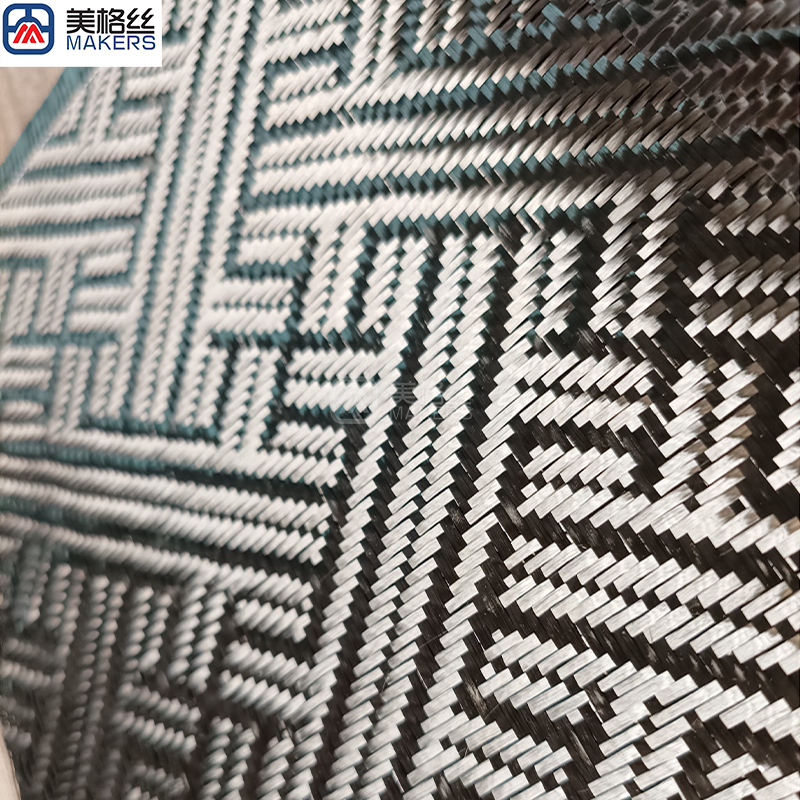 3K240克 黑色积木纹提花碳纤维布