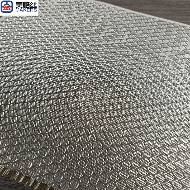 3K 220克 3D立方体 金色电镀玻璃纤维布玻纤电镀