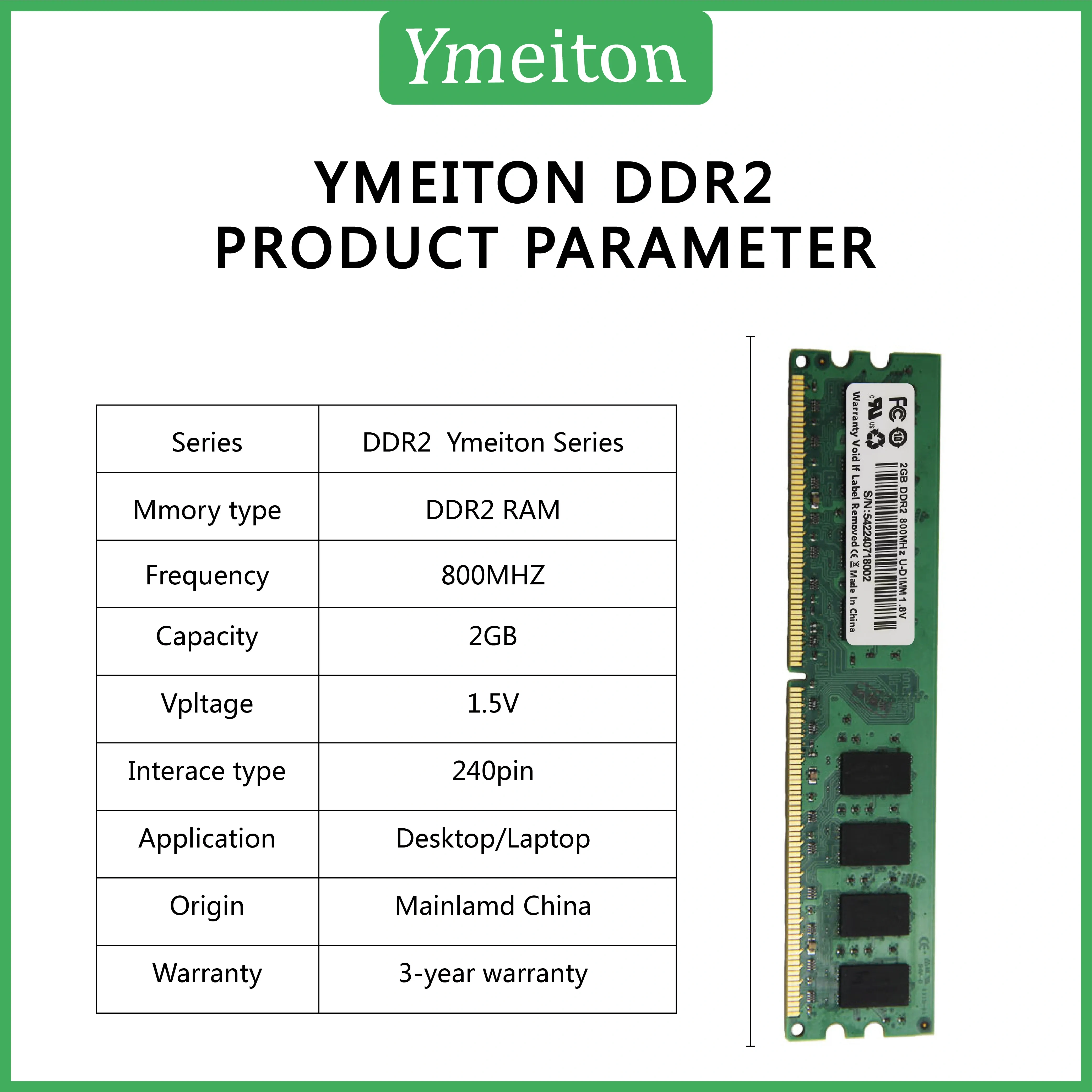 Desktop DDR2 RAM Memory 1.5USD