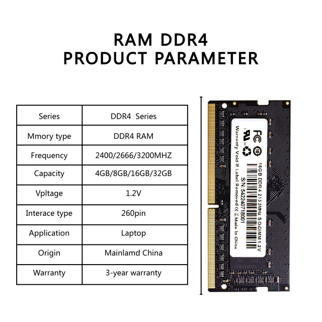 Laptop DDR4 RAM Memory