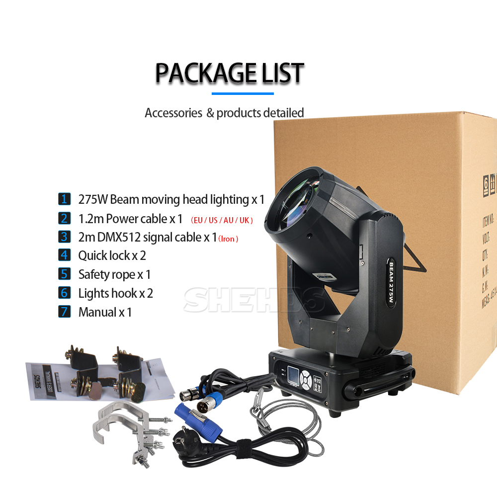 SHEHDS (Bulb) Beam 275W Movig Head For Weddings DJ Stages Theaters