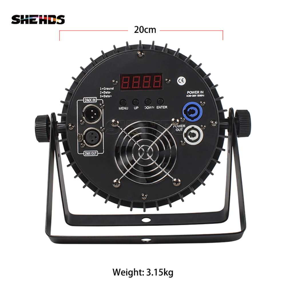 SHEHDS LED Flat 18x18W RGBWA+UV DJ Par For Church