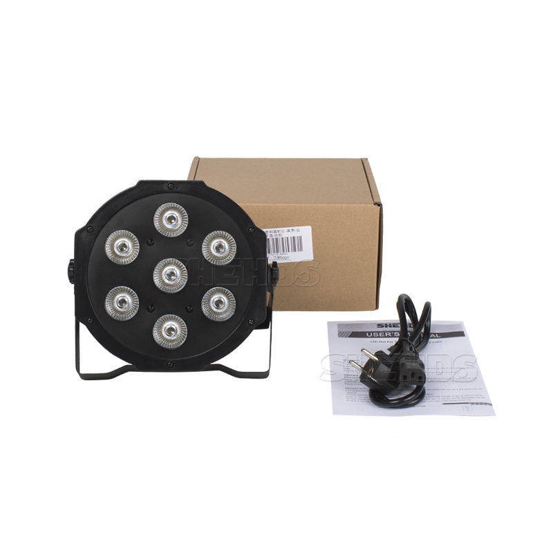 SHEHDS LED Flat 7x18W RGBWA+UV Silent Slim Par For Wedding