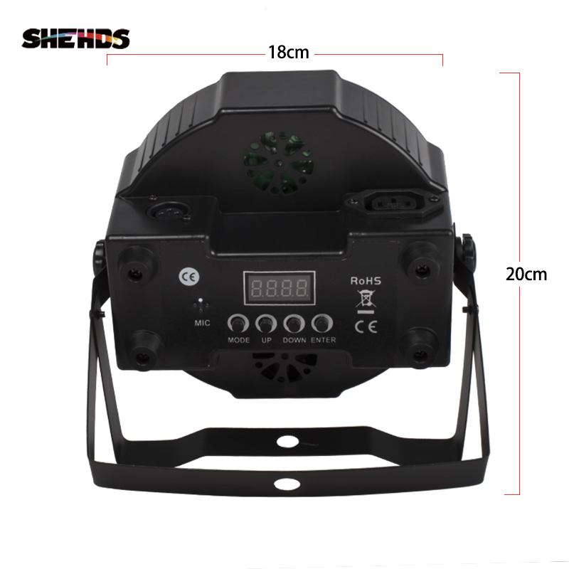 SHEHDS LED Flat 7x18W RGBWA+UV Silent Slim Par For Wedding