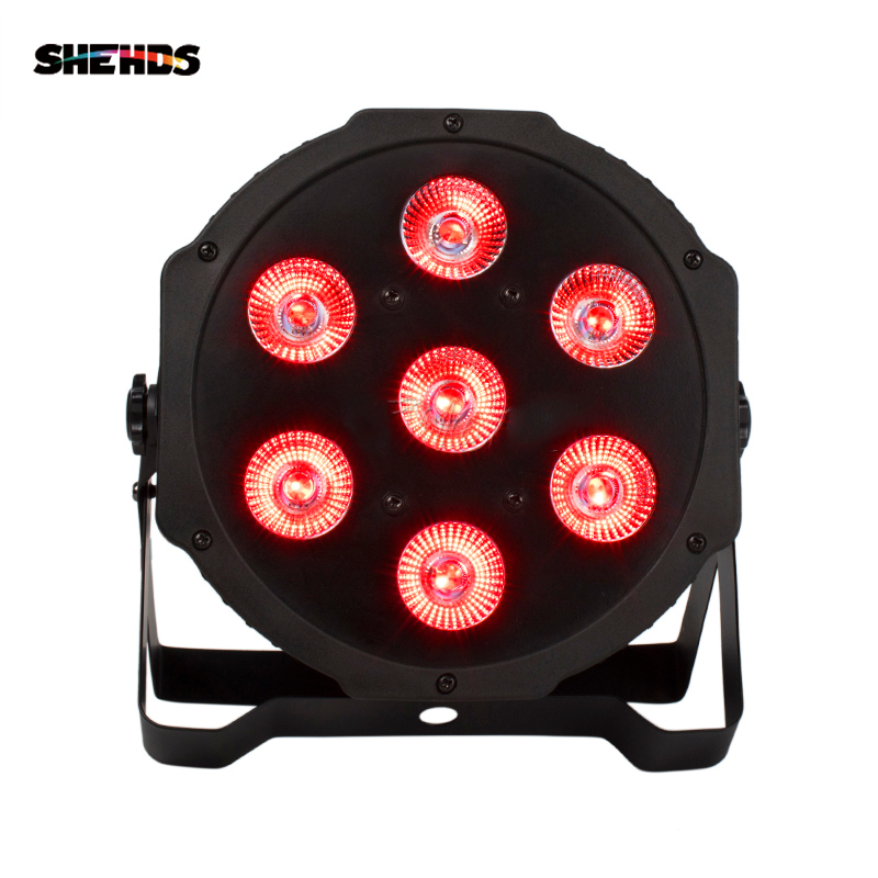 SHEHDS LED Flat 7x18W RGBWA+UV Silent Slim Par For Wedding