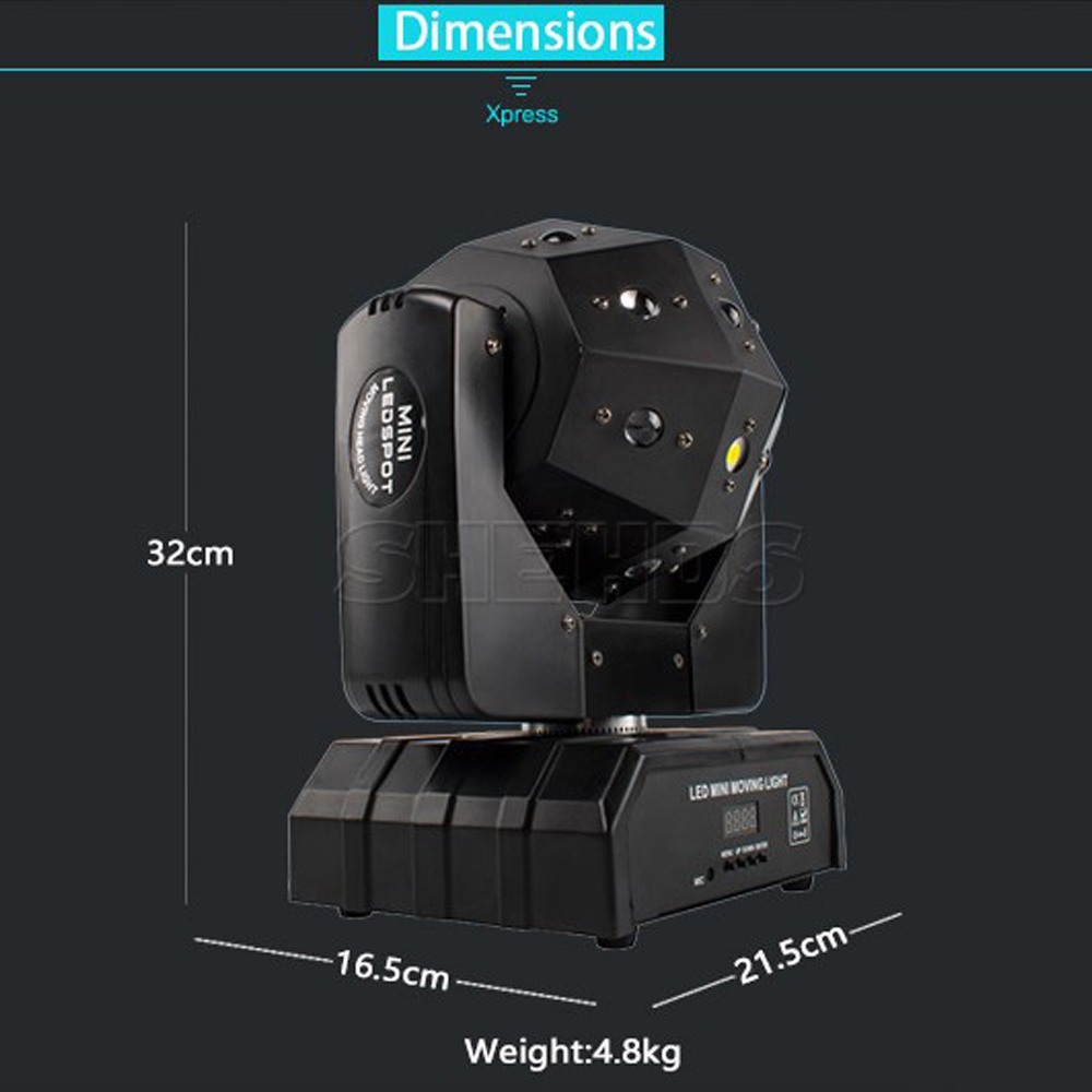 SHEHDS New High Brightness 16X3W LED Football Moving head light 3in1(Beam&Laser&Strobe) Lighting Red and Green Laser For Disco