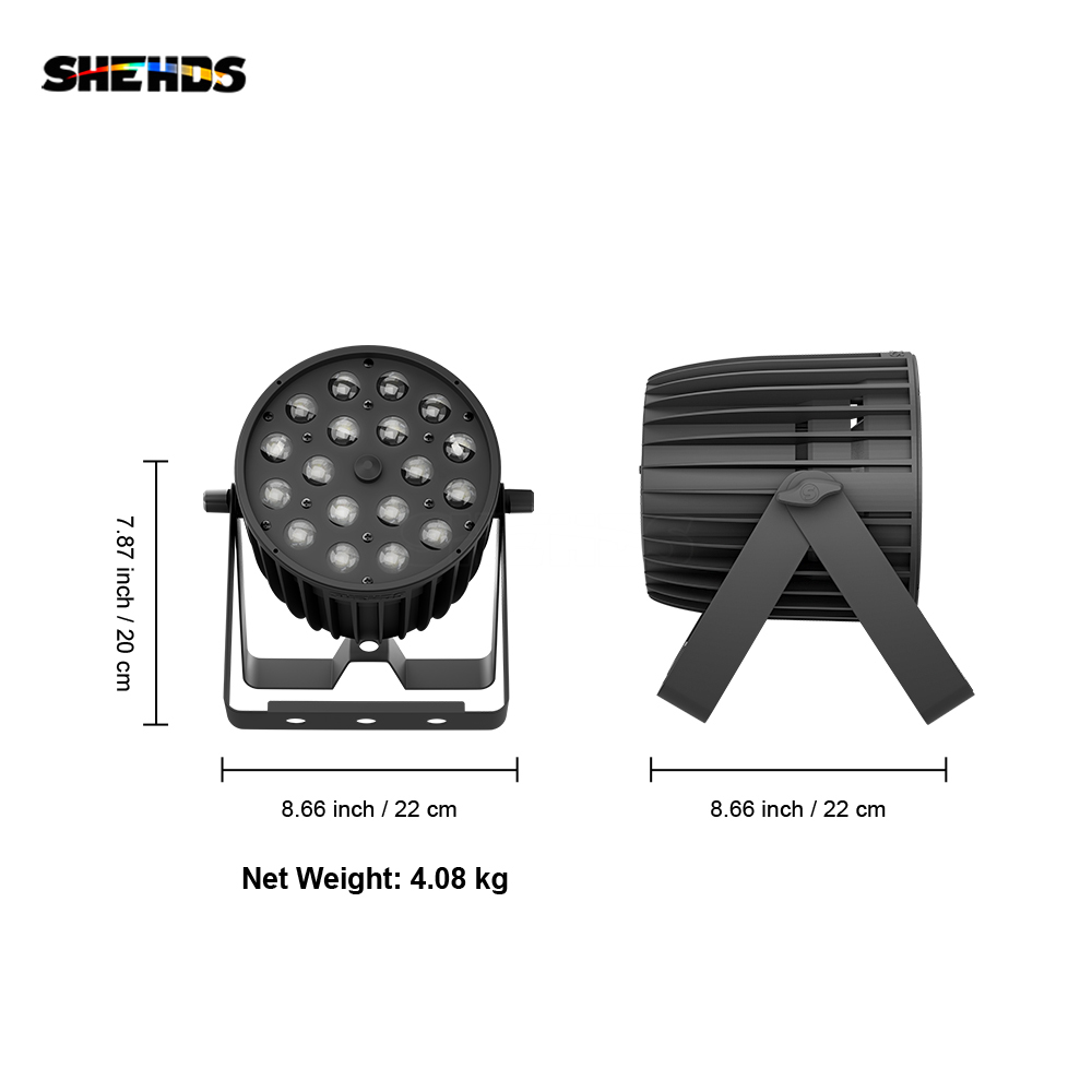 SHEHDS LED Zoom&Wash 18x18W RGBWA+UV Big Aluminum Par For Night Club