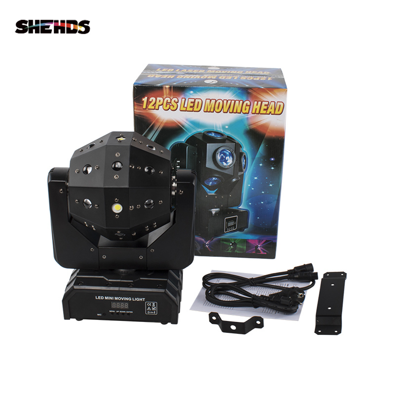 SHEHDS New High Brightness 16X3W LED Football Moving head light 3in1(Beam&Laser&Strobe) Lighting Red and Green Laser For Disco