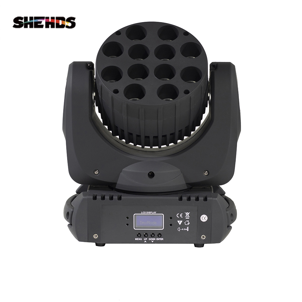 SHEHDS LED Beam 12x12W RGBW Moving Head Light DMX512 Good for Patry DJ Disco Concert
